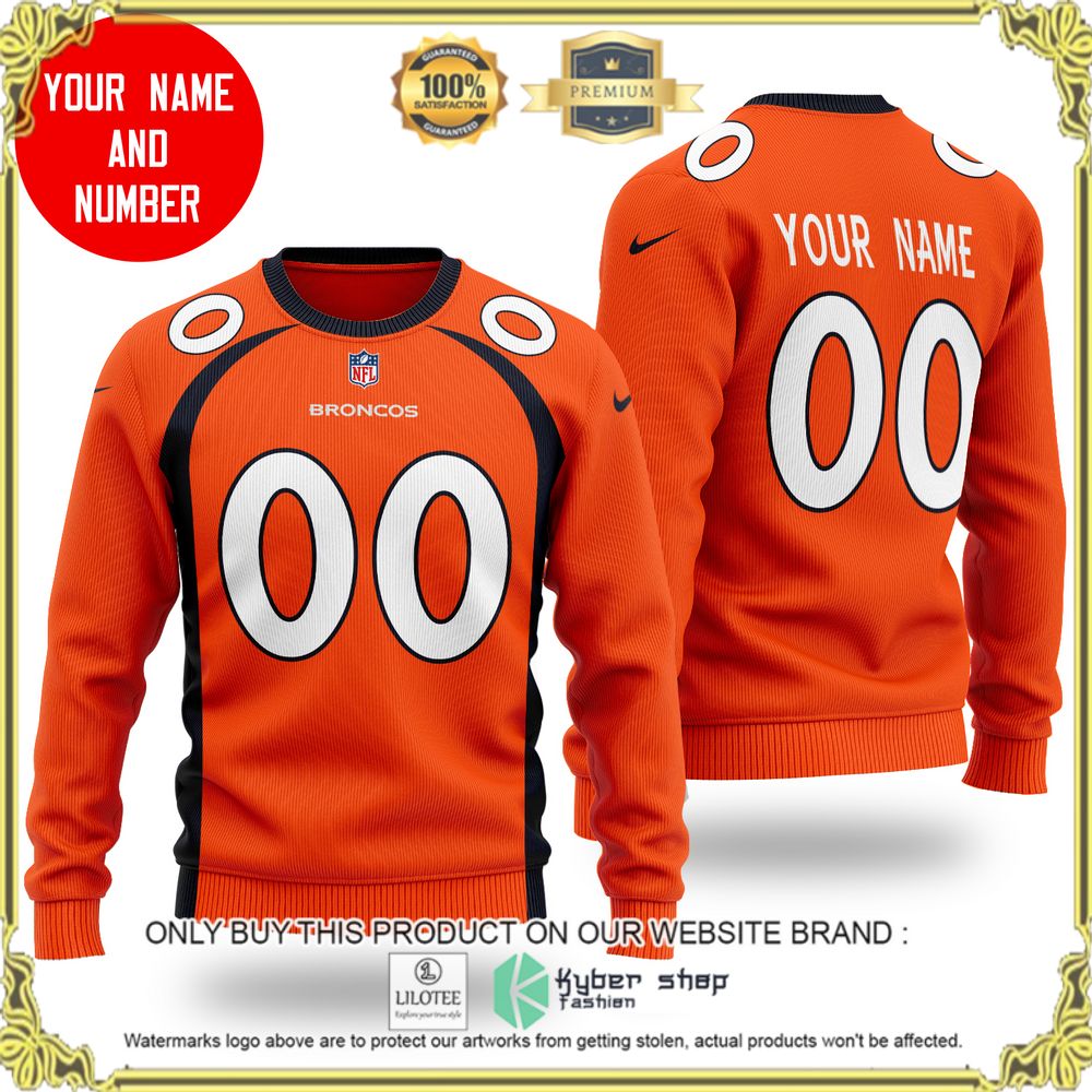 NFL Denver Broncos Personalized Orange Wool Sweater - LIMITED EDITION 3 nfl denver broncos personalized orange wool sweater 1 76470