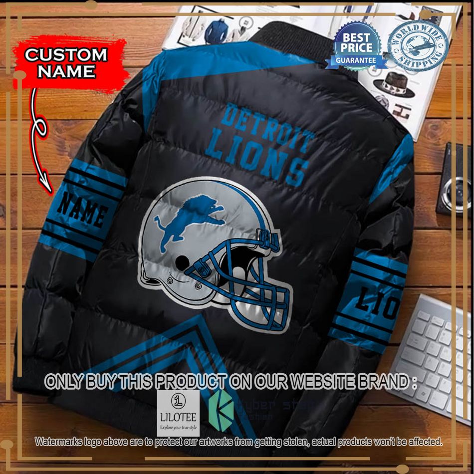 nfl detroit lions helmet custom name down jacket 2 71003