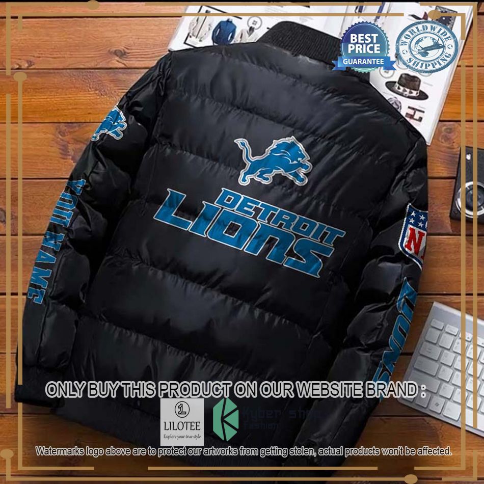 nfl detroit lions logo helmet custom name down jacket 2 56338