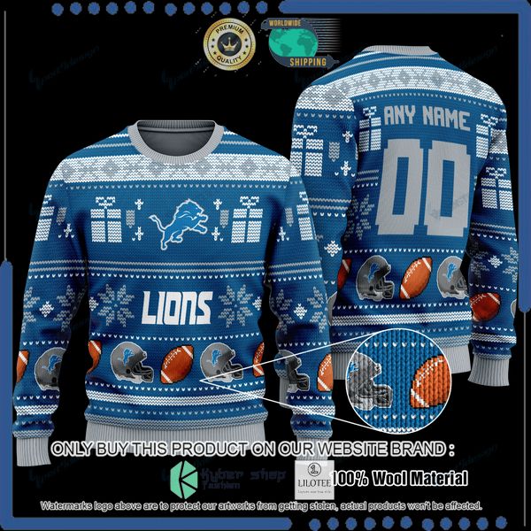 nfl detroit lions team personalized woolen knitted sweater 1 63476