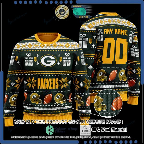 nfl green bay packers team personalized woolen knitted sweater 1 281