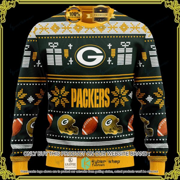 nfl green bay packers team personalized woolen knitted sweater 1 72250