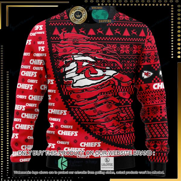 nfl kansas city chiefs pattern personalized woolen knitted sweater 1 60427