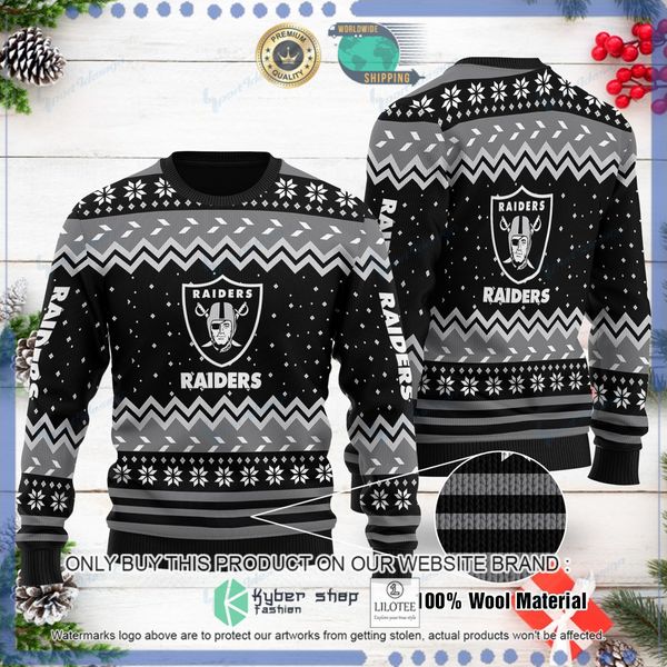 nfl las vegas raiders team woolen knitted sweater 1 10805