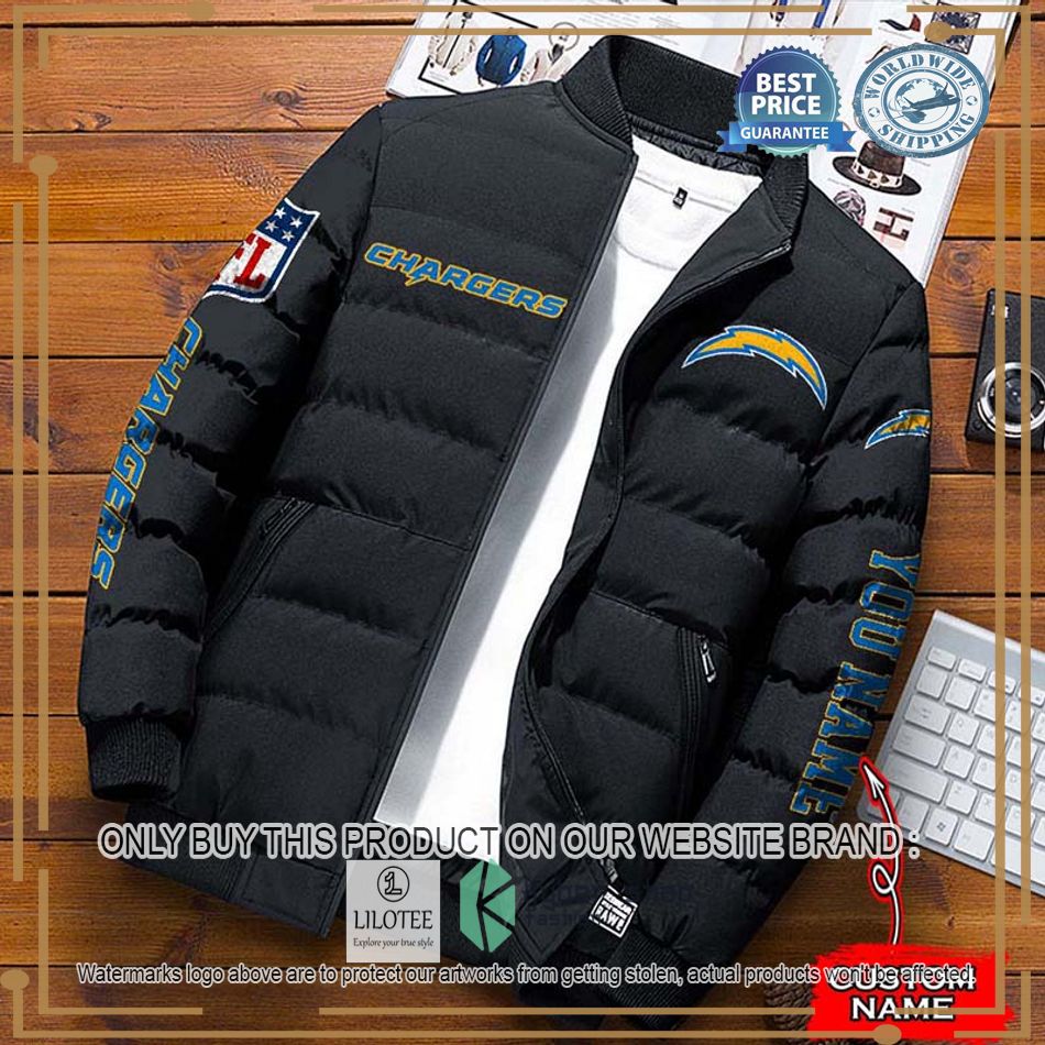 nfl los angeles chargers custom name down jacket 1 59674