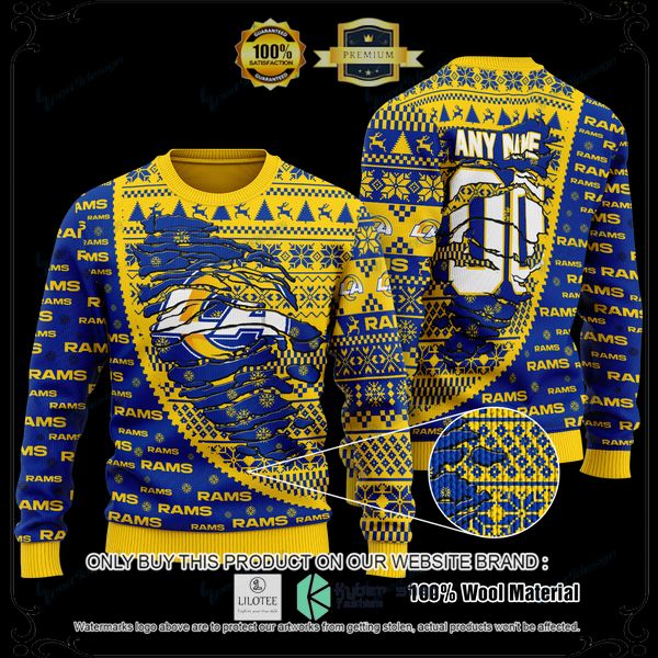 nfl los angeles rams personalized woolen knitted sweater 1 64275