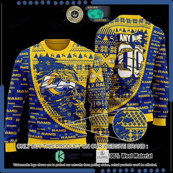 nfl los angeles rams personalized woolen knitted sweater 1 91701