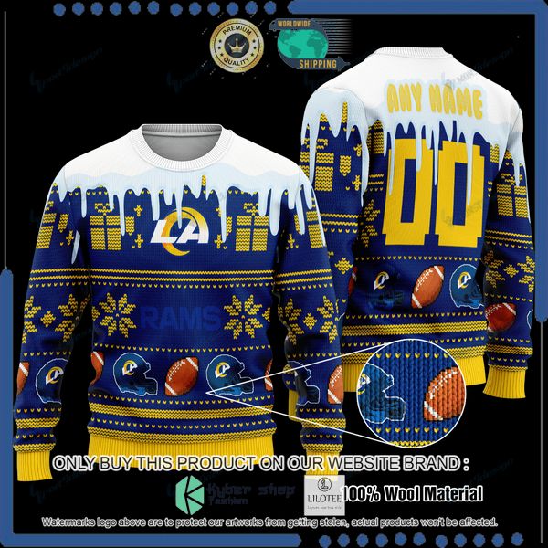 nfl los angeles rams team personalized woolen knitted sweater 1 7535