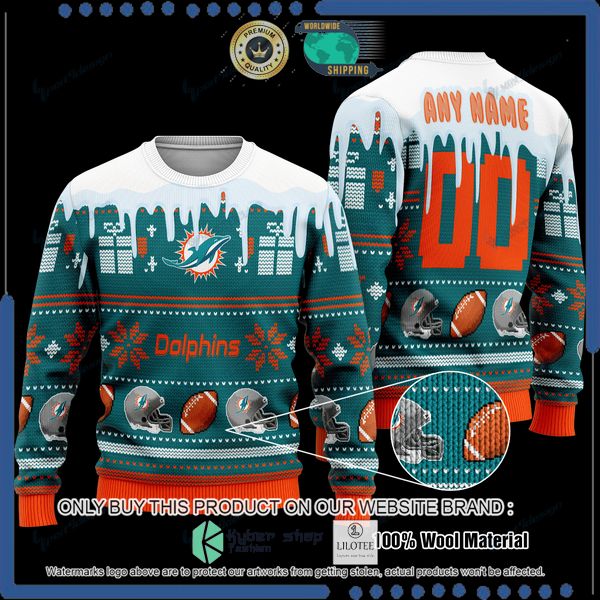 nfl miami dolphins personalized woolen knitted sweater 1 14811