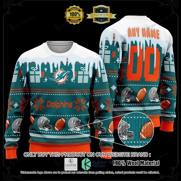 nfl miami dolphins personalized woolen knitted sweater 1 62721