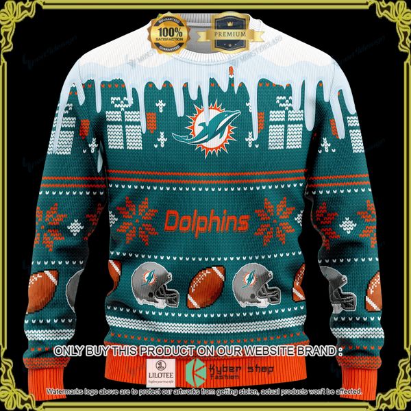 nfl miami dolphins personalized woolen knitted sweater 1 9745