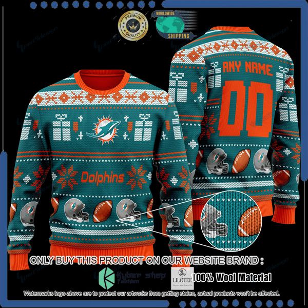 nfl miami dolphins team personalized woolen knitted sweater 1 26085