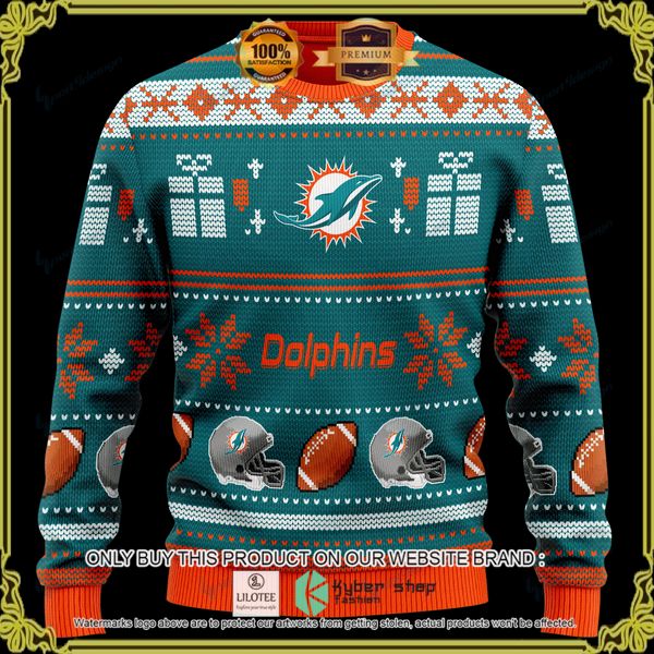 nfl miami dolphins team personalized woolen knitted sweater 1 98343