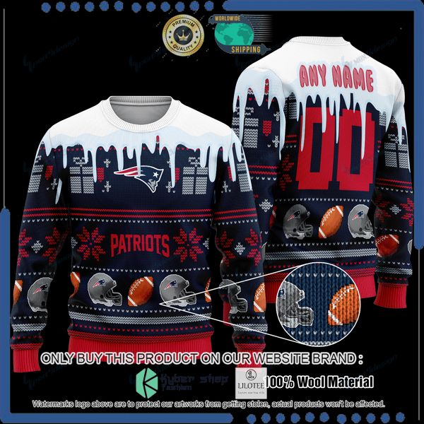 nfl new england patriots personalized woolen knitted sweater 1 15251