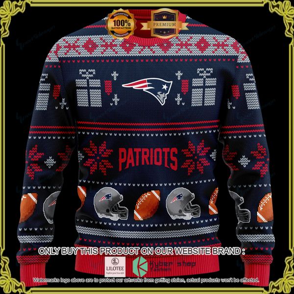 nfl new england patriots team personalized woolen knitted sweater 1 6086