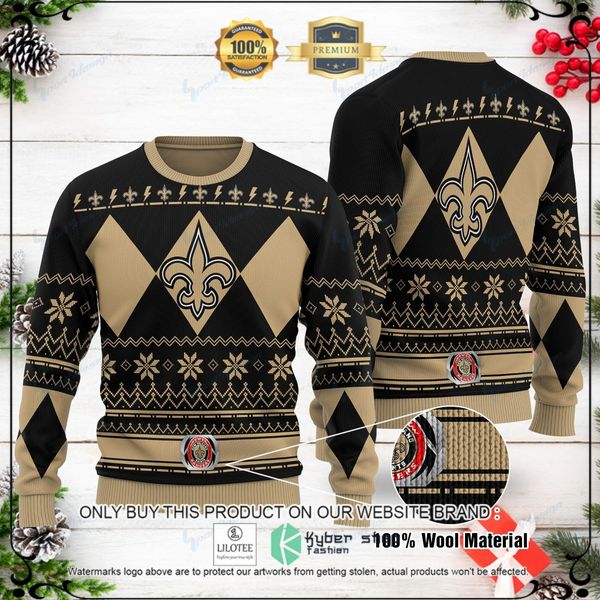 nfl new orleans saints brown black woolen knitted sweater 1 96920