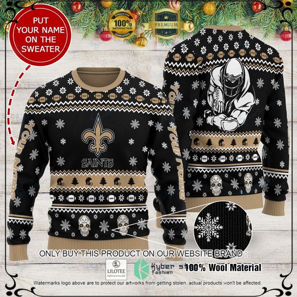 nfl new orleans saints custom name woolen knitted sweater 1 33103