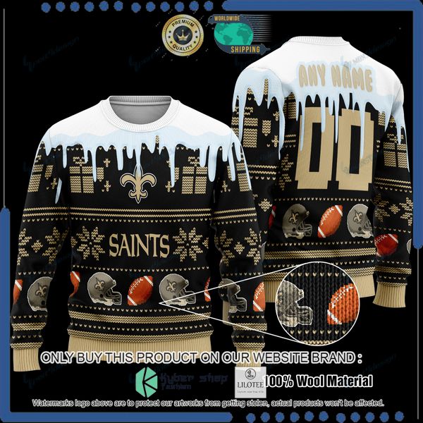 nfl new orleans saints personalized woolen knitted sweater 1 28277