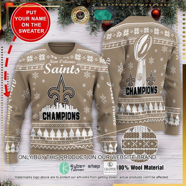 nfl new orleans saints team custom name woolen knitted sweater 1 61572