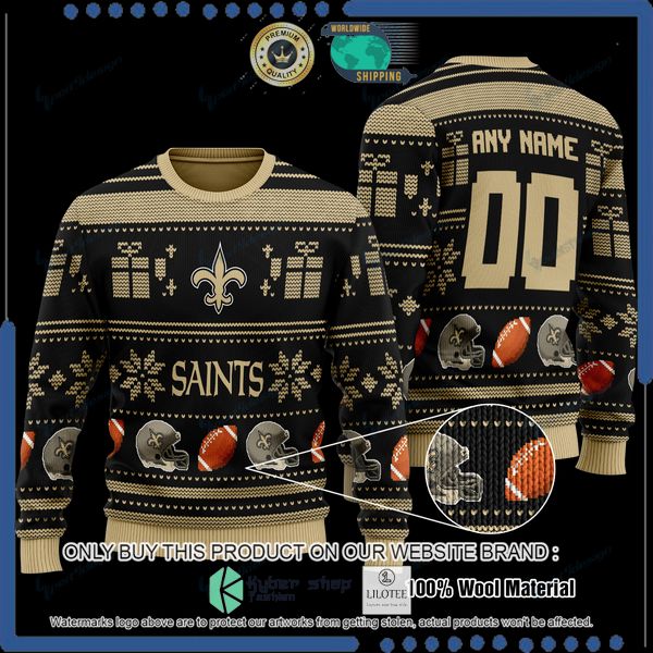 nfl new orleans saints team personalized woolen knitted sweater 1 3113