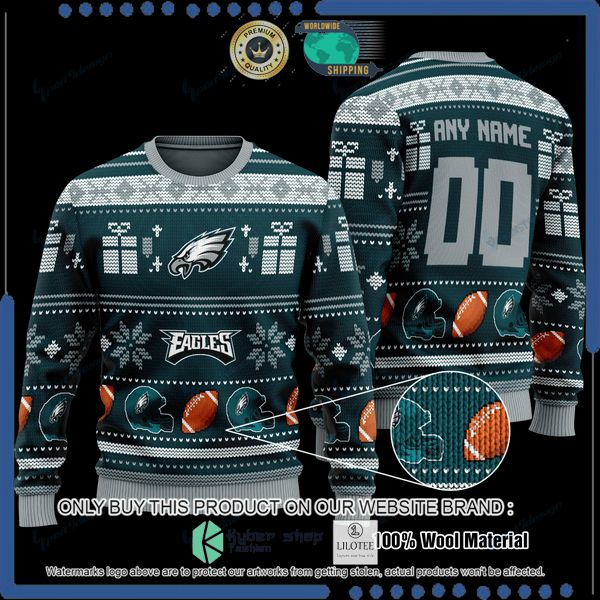 nfl philadelphia eagles team personalized woolen knitted sweater 1 39840