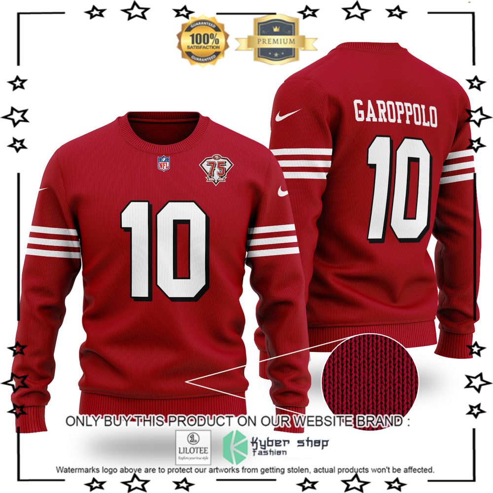 nfl san francisco 49ers jimmy garoppolo christmas sweater 1 33029