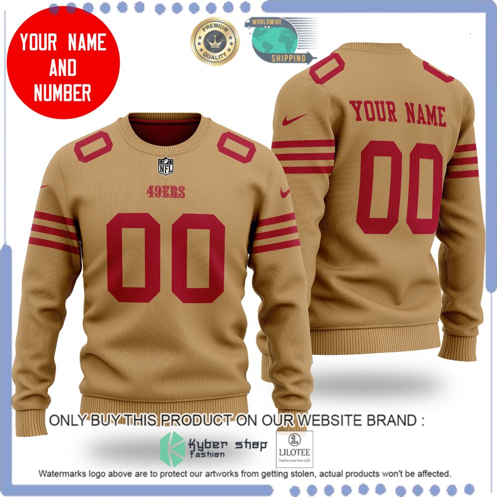 nfl san francisco 49ers personalized wool sweater 1 51861