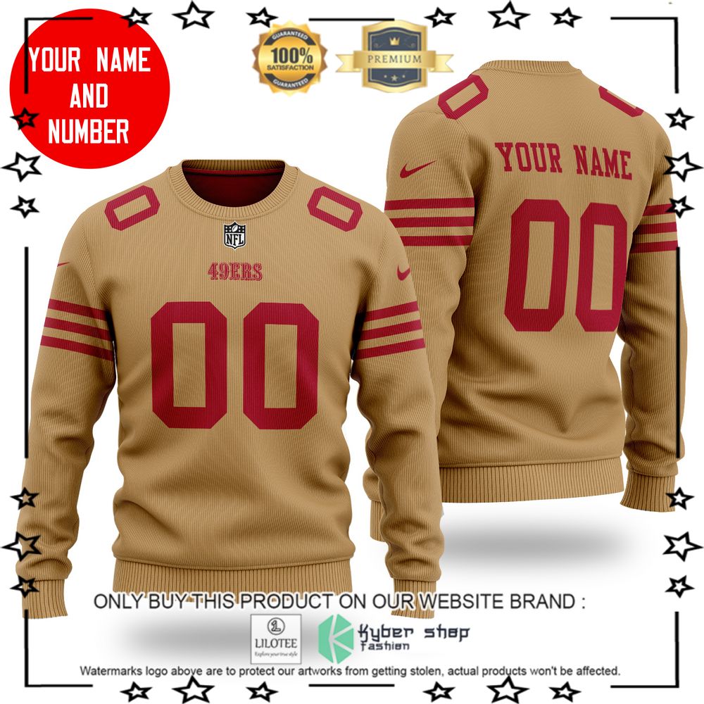 nfl san francisco 49ers personalized wool sweater 1 84081