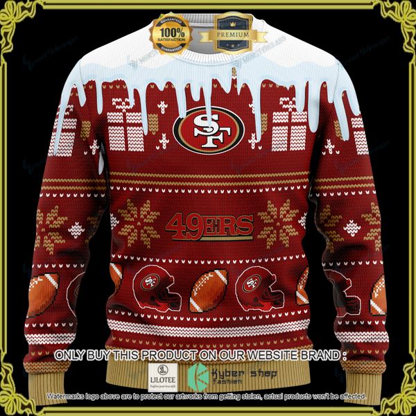nfl san francisco 49ers personalized woolen knitted sweater 1 7013