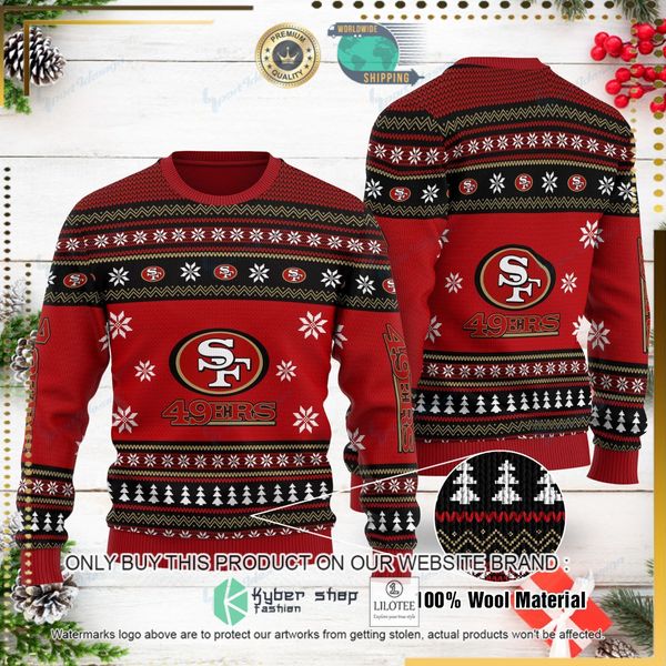 nfl san francisco 49ers team woolen knitted sweater 1 78752