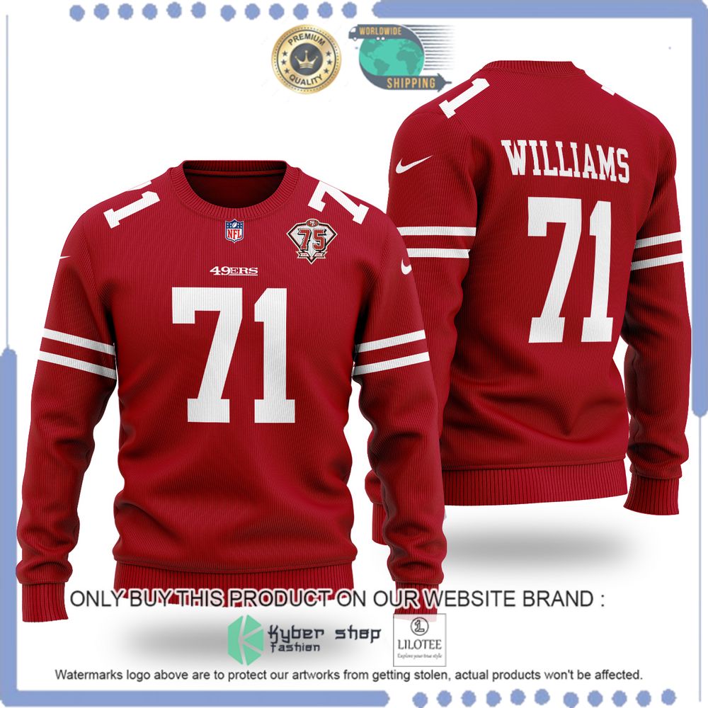 nfl san francisco 49ers trent williams christmas sweater 1 35622