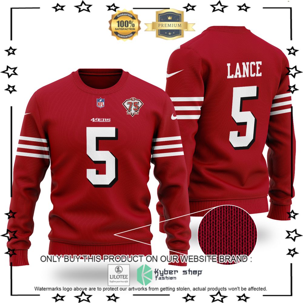 nfl san francisco 49ers trey lance christmas sweater 1 74327