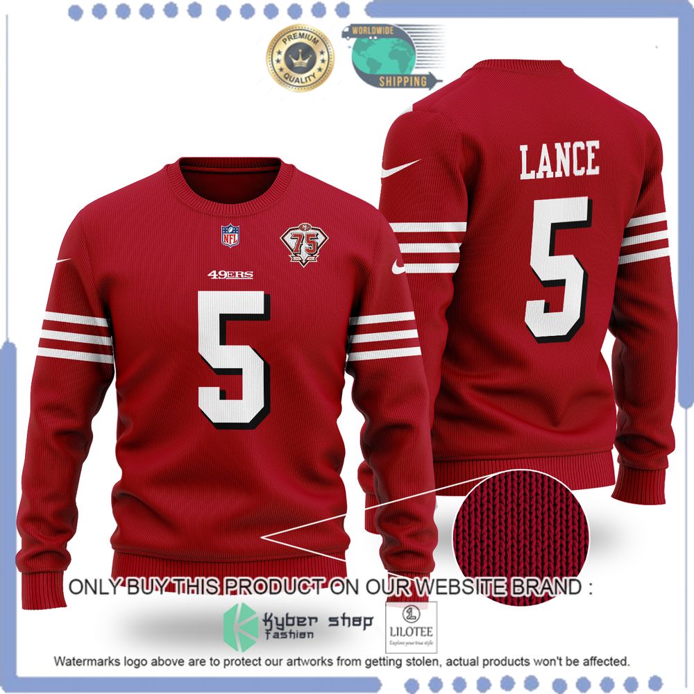 nfl san francisco 49ers trey lance christmas sweater 1 92912
