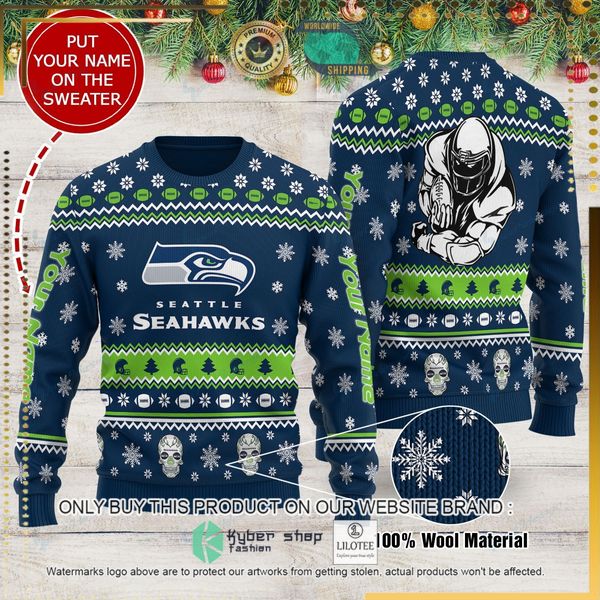 nfl seattle seahawks custom name woolen knitted sweater 1 60887
