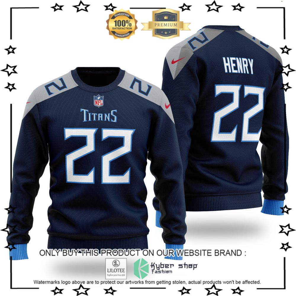 nfl tennessee titans derrick henry navy wool sweater 1 28976