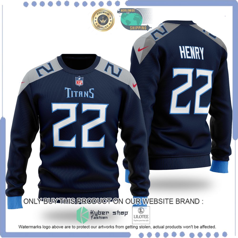 nfl tennessee titans derrick henry navy wool sweater 1 99697