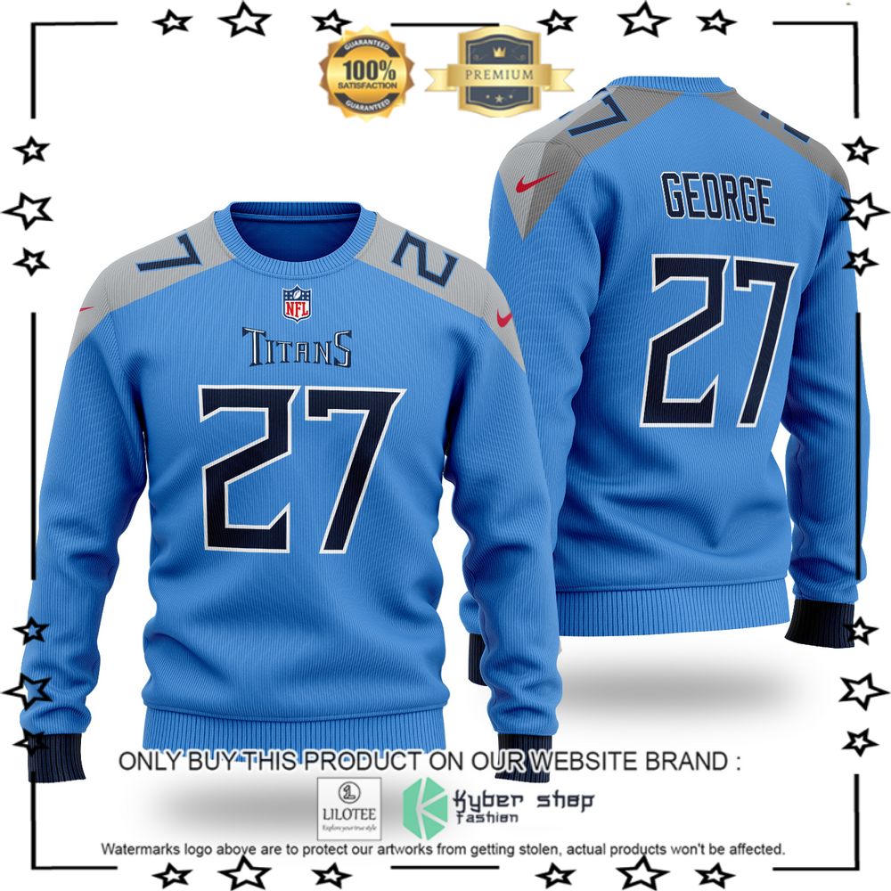 nfl tennessee titans eddie george blue wool sweater 1 81572
