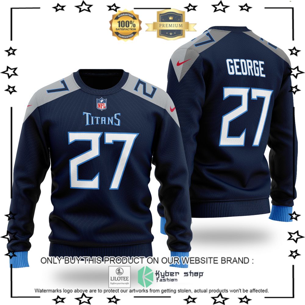 nfl tennessee titans eddie george navy wool sweater 1 19306