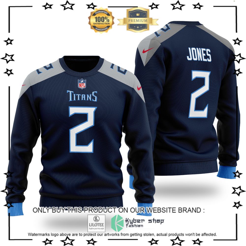nfl tennessee titans julio jones navy wool sweater 1 69371