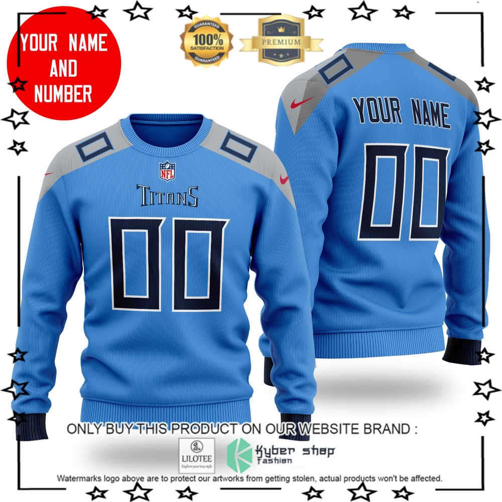 nfl tennessee titans personalized blue wool sweater 1 16366