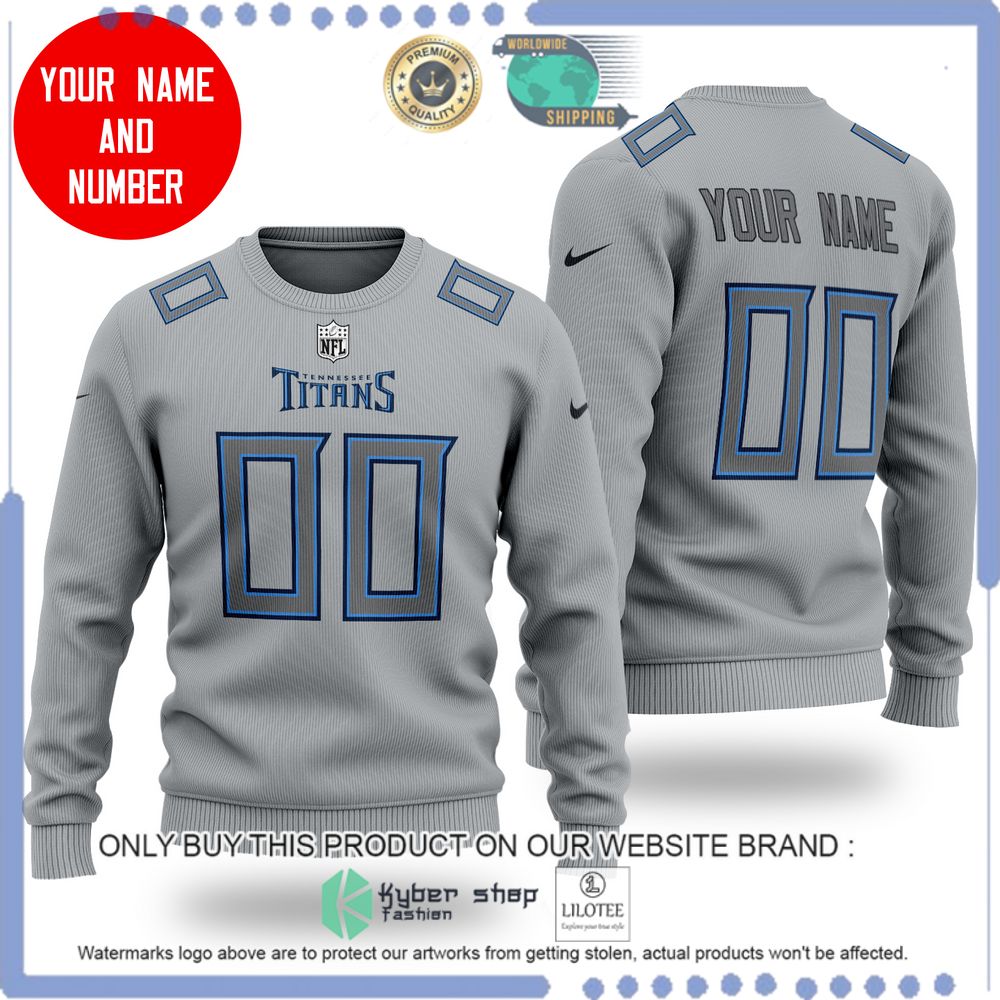 nfl tennessee titans personalized grey wool sweater 1 17373