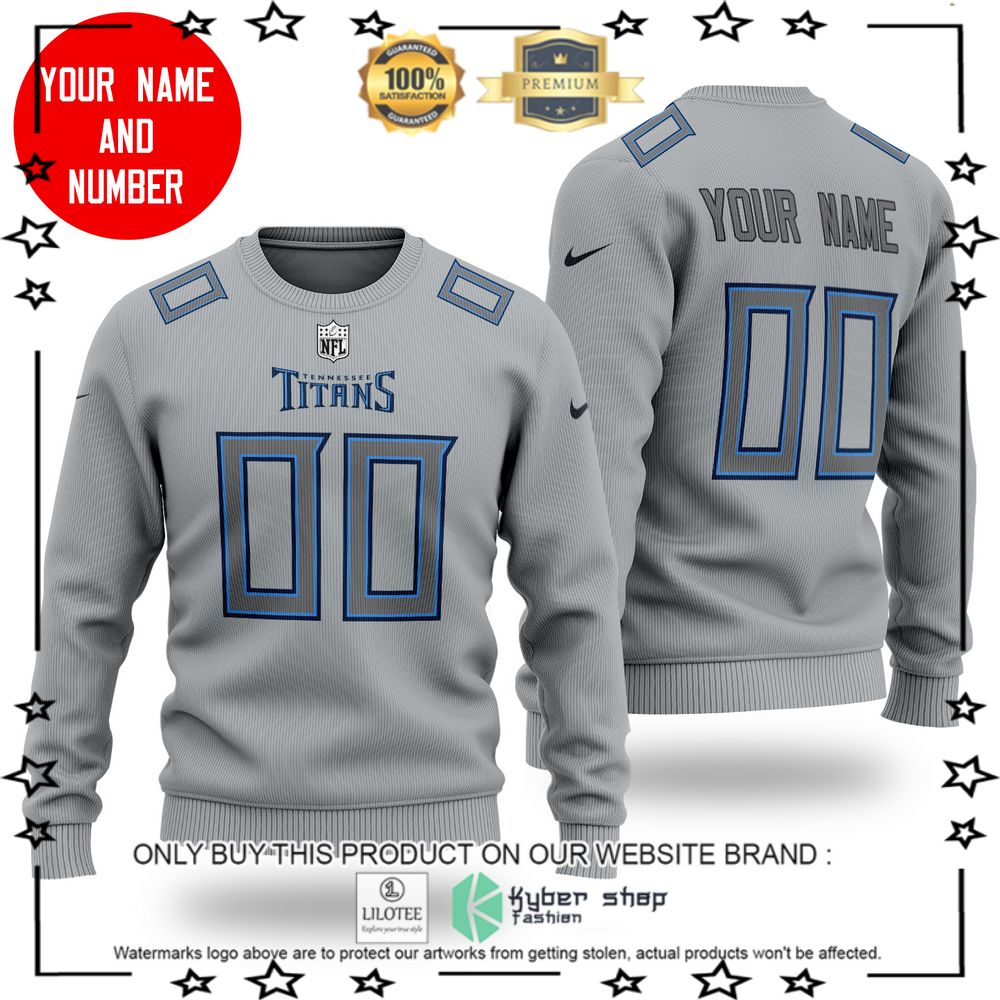 nfl tennessee titans personalized grey wool sweater 1 82986