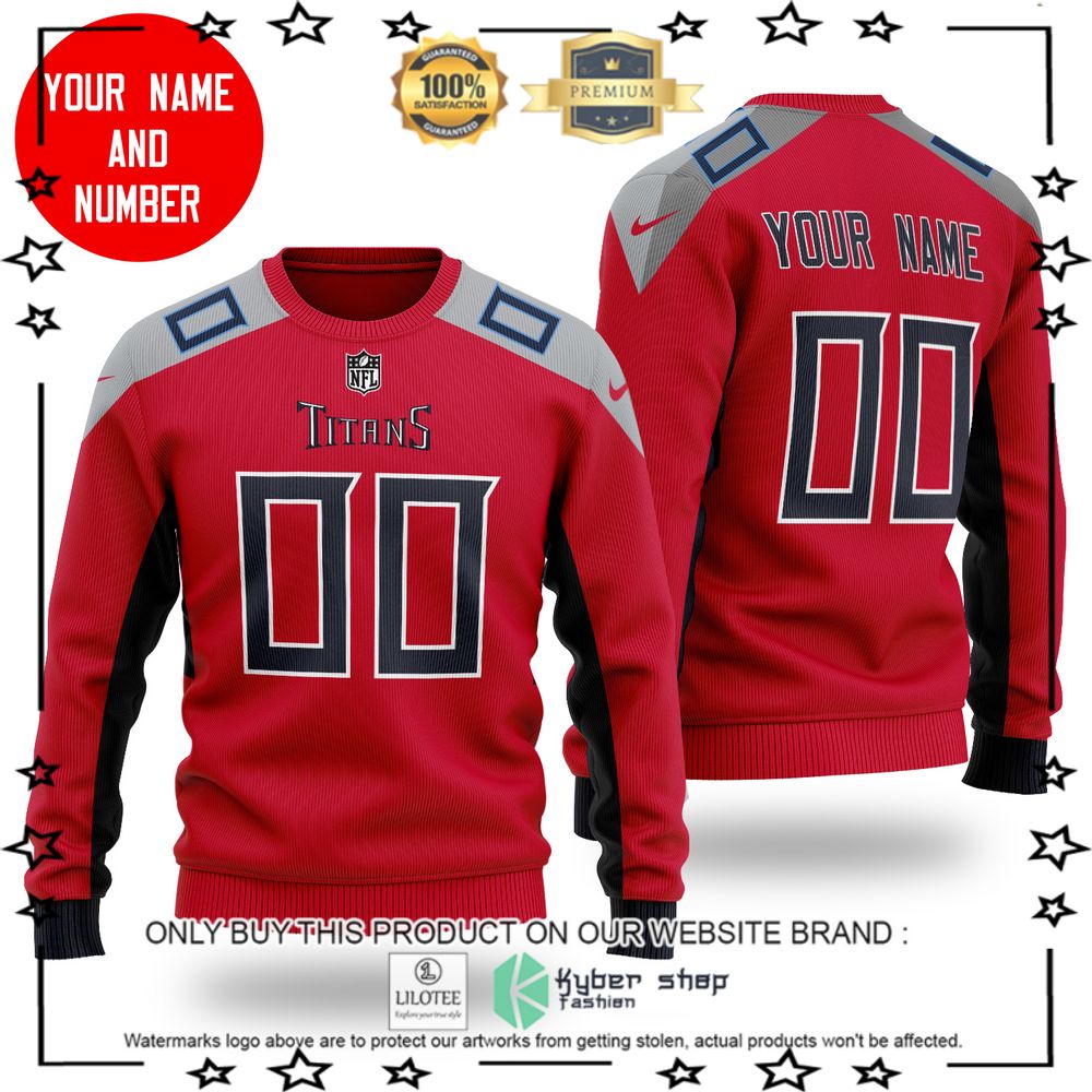 nfl tennessee titans personalized red wool sweater 1 42044