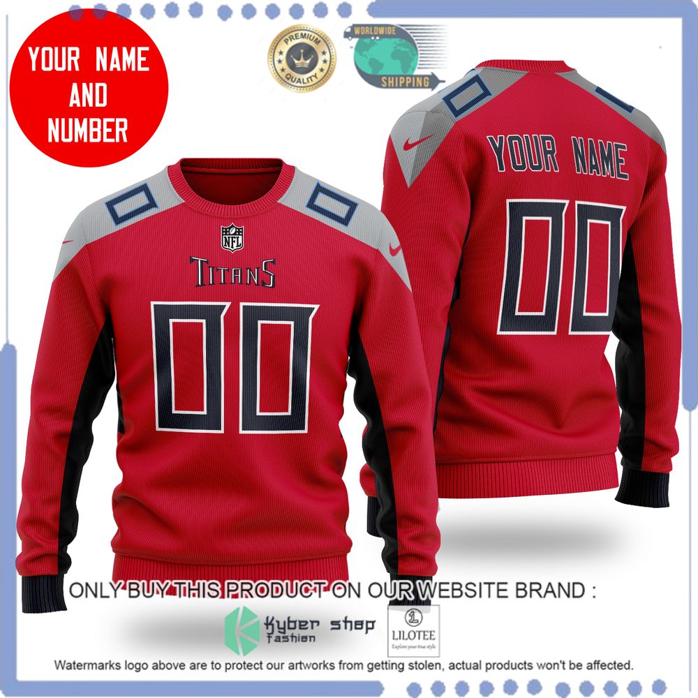 nfl tennessee titans personalized red wool sweater 1 47647