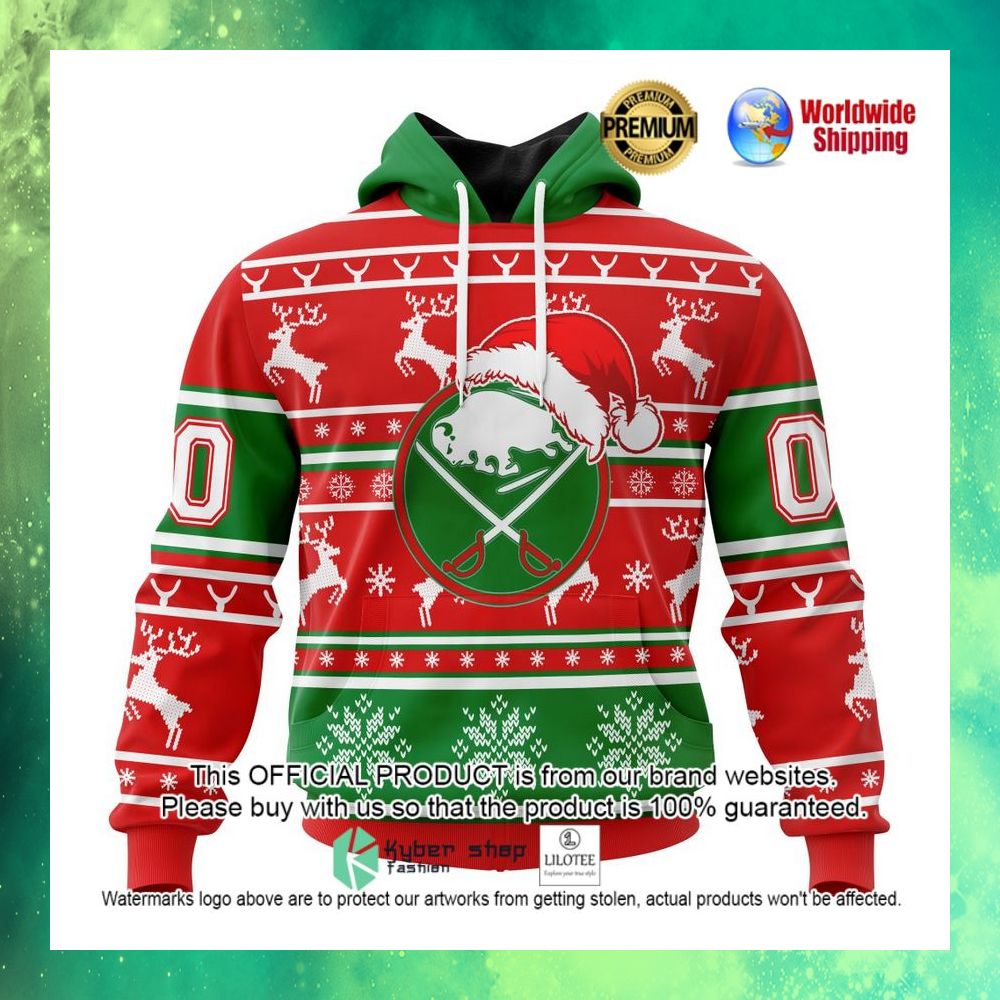 nhl buffalo sabres santa hat personalized 3d hoodie shirt 1 498