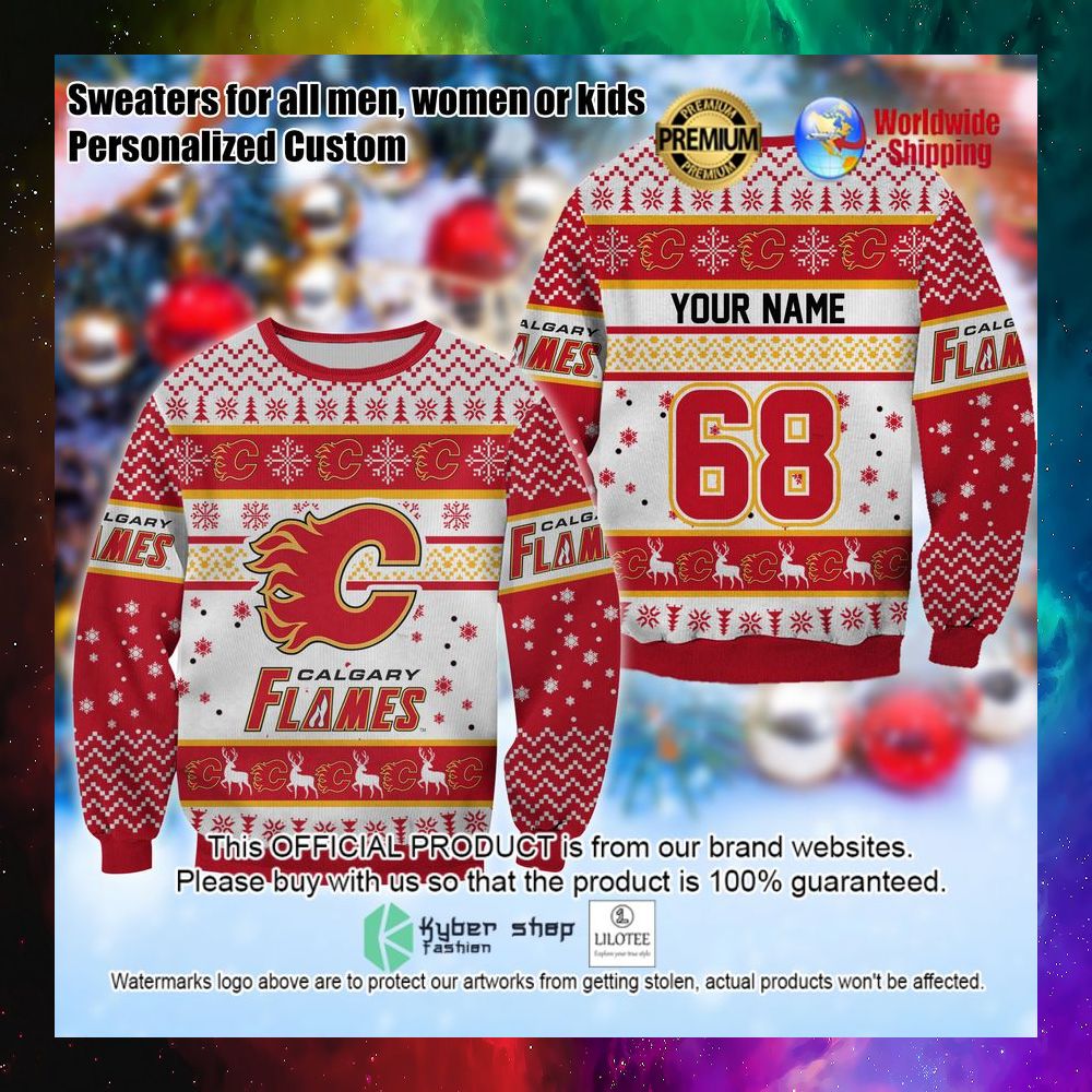 nhl calgary flames personalized christmas sweater 1 154
