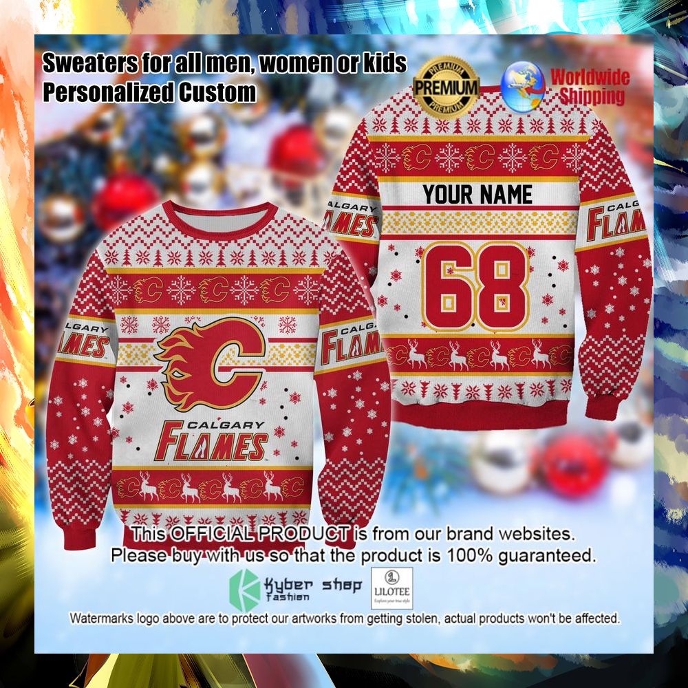 nhl calgary flames personalized christmas sweater 1 366