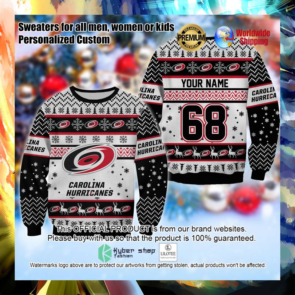 nhl carolina hurricanes personalized christmas sweater 1 644