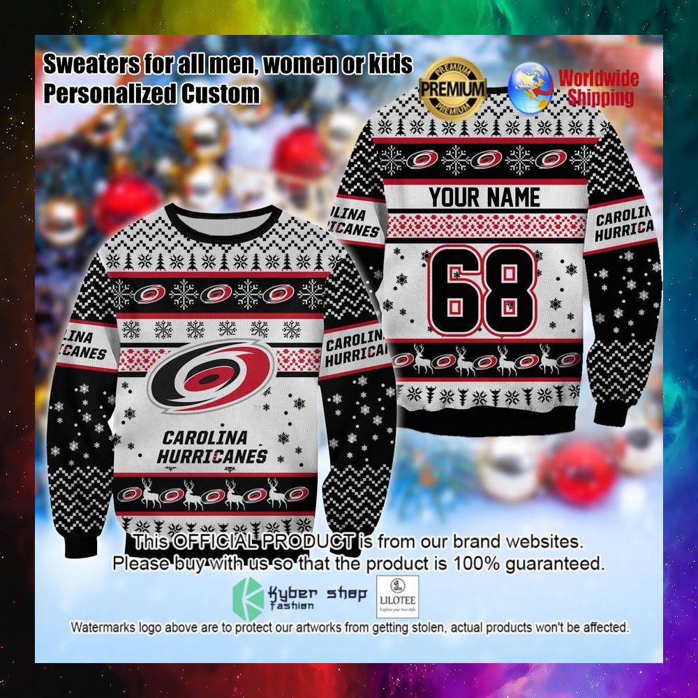 nhl carolina hurricanes personalized christmas sweater 1 79