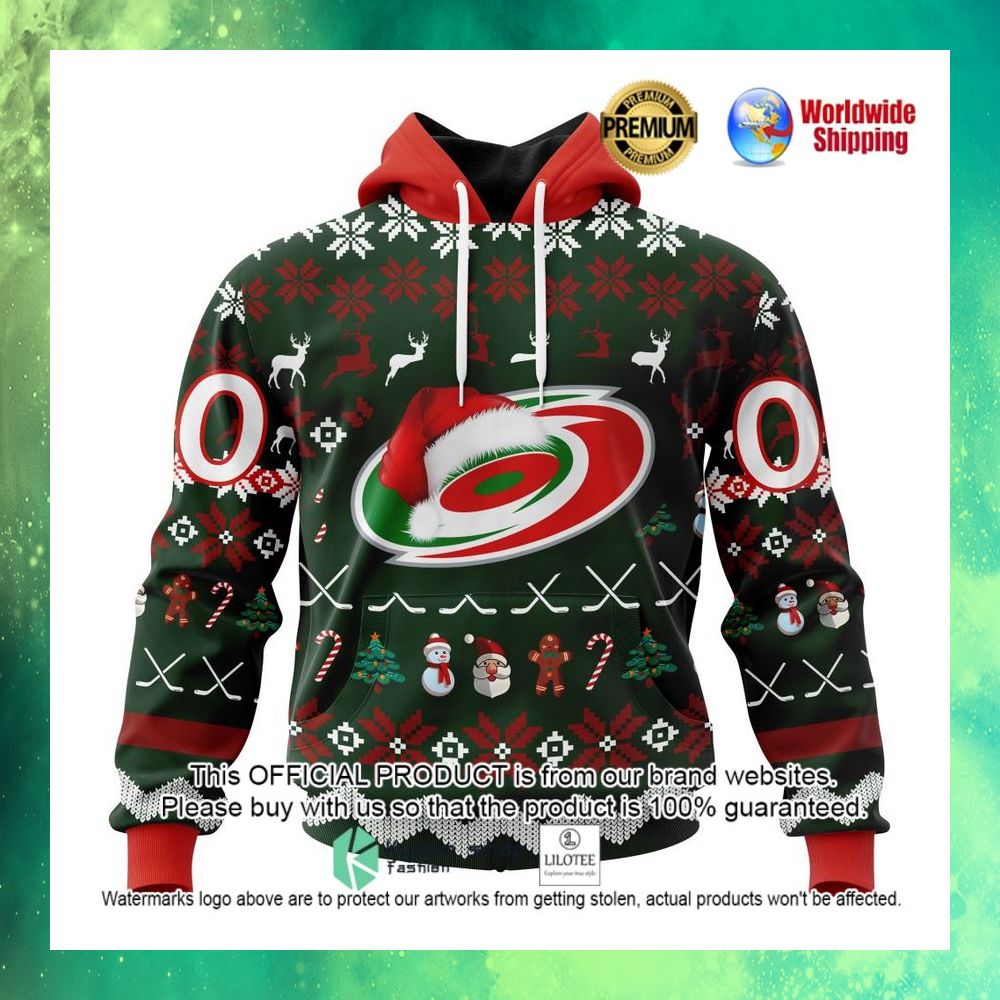 nhl carolina hurricanes team santa hat personalized 3d hoodie shirt 1 106